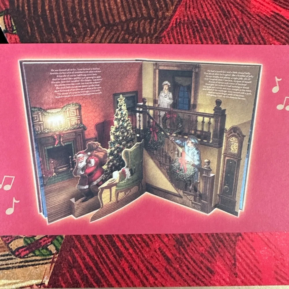 NWT Coated Paper Night Before Christmas Pop-Up Book Novelty/W Sound & Light Huge - Picture 7 of 7
